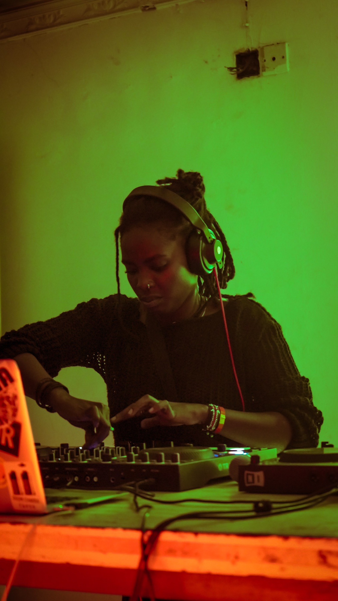 DJ practising on equipment at Santuri East Africa